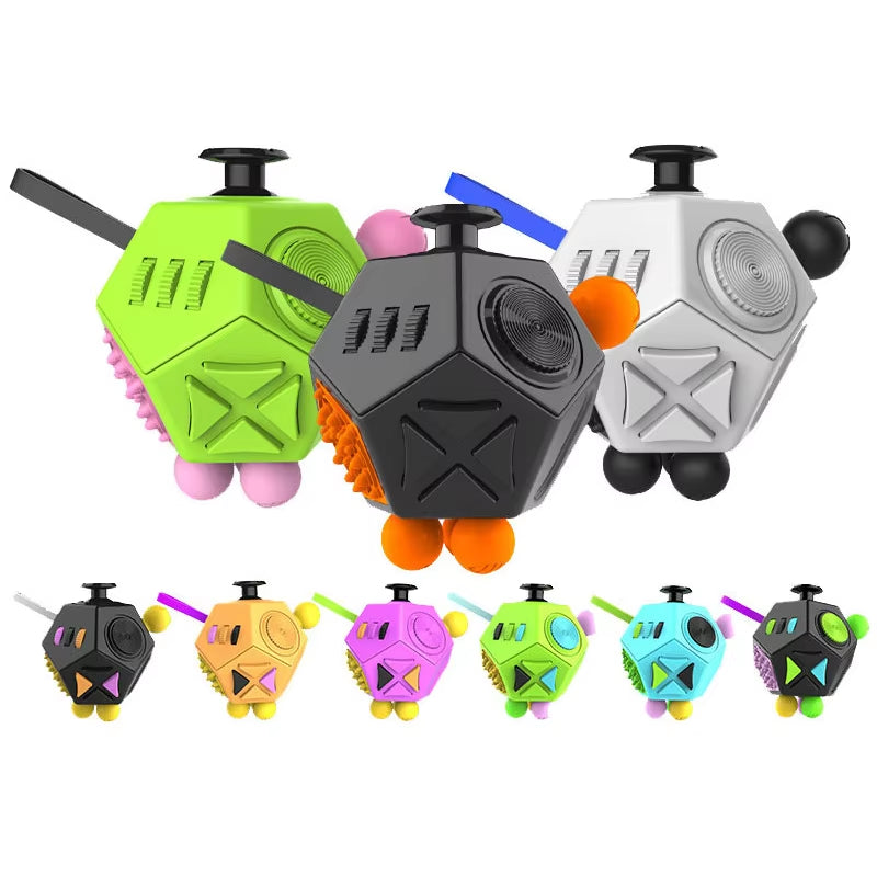 12 Sides Fidget Cube Toys Anti-Stress Antistress Sensory Toys for Children Kids Adults Autism ADHD OCD Anxiety Relief Focus