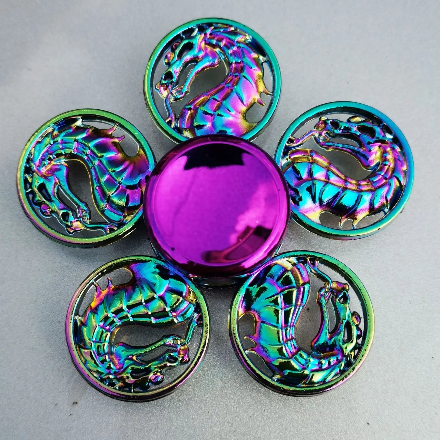 28 Styles Fidget Decompression Toy Spinner Finger Spinner Metal Rainbow Color Alloy Metal Anti-Anxiety Toy for Kids Adults Gifts