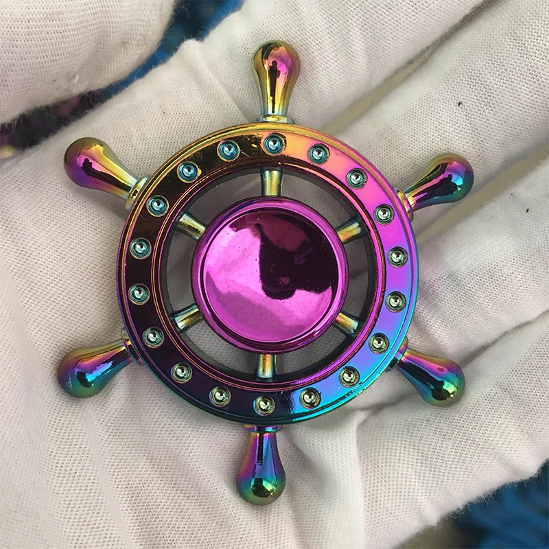 28 Styles Fidget Decompression Toy Spinner Finger Spinner Metal Rainbow Color Alloy Metal Anti-Anxiety Toy for Kids Adults Gifts