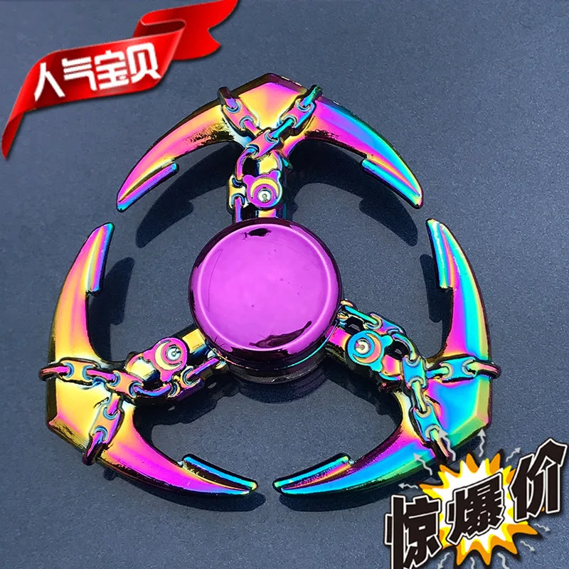 28 Styles Fidget Decompression Toy Spinner Finger Spinner Metal Rainbow Color Alloy Metal Anti-Anxiety Toy for Kids Adults Gifts