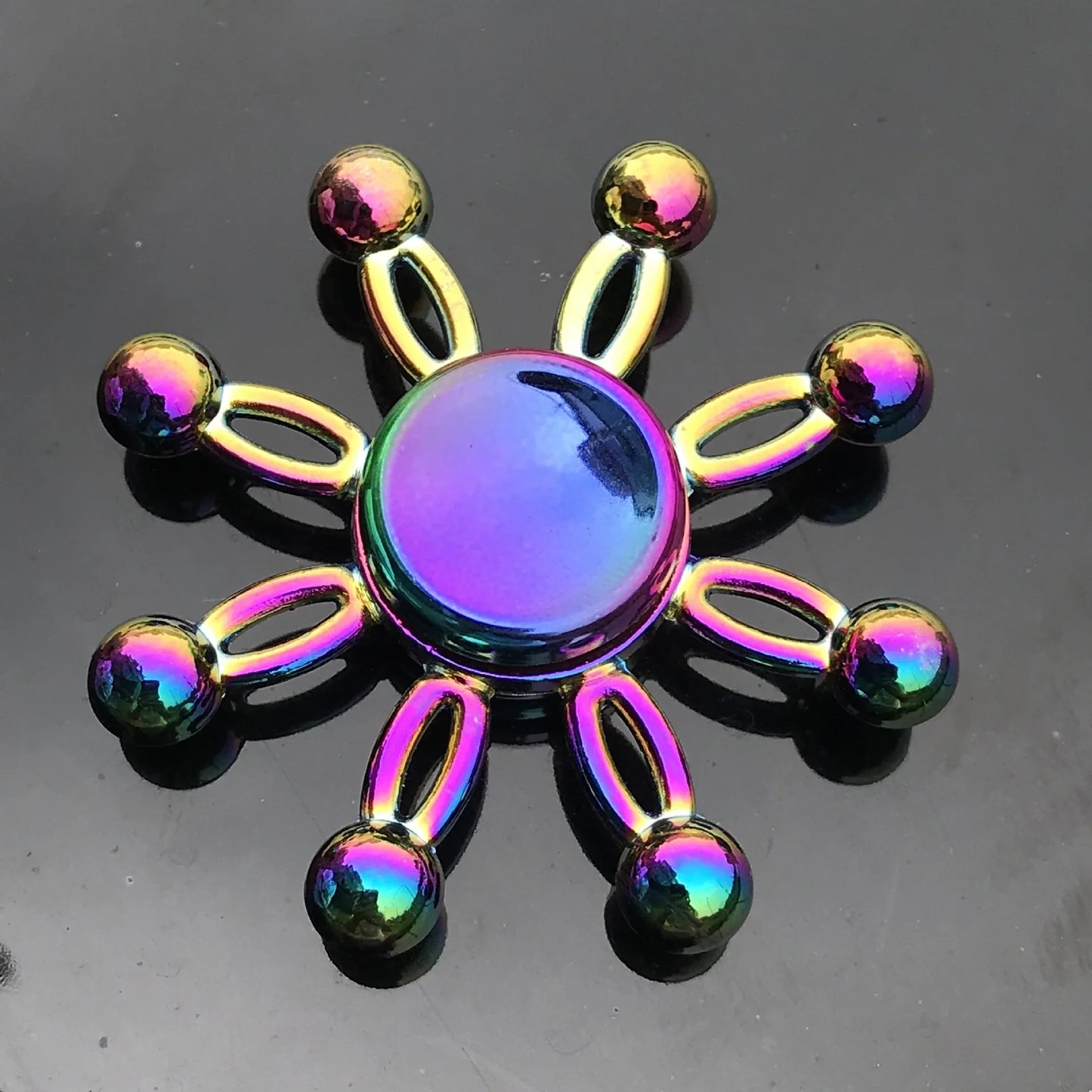 28 Styles Fidget Decompression Toy Spinner Finger Spinner Metal Rainbow Color Alloy Metal Anti-Anxiety Toy for Kids Adults Gifts