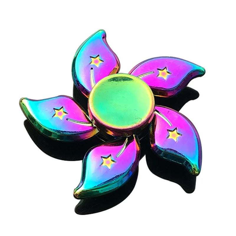 28 Styles Fidget Decompression Toy Spinner Finger Spinner Metal Rainbow Color Alloy Metal Anti-Anxiety Toy for Kids Adults Gifts