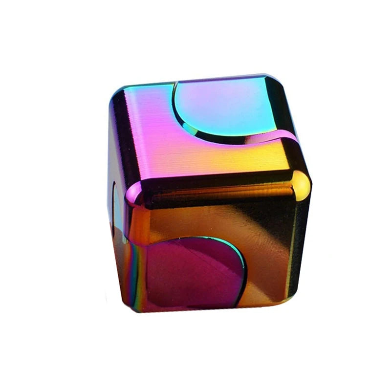 Square Magic Dice Metal Rotate Cube Fidget Spinner Gifts for Adults and Kids ADHD Anxiety Reliever Cool EDC Gadgets