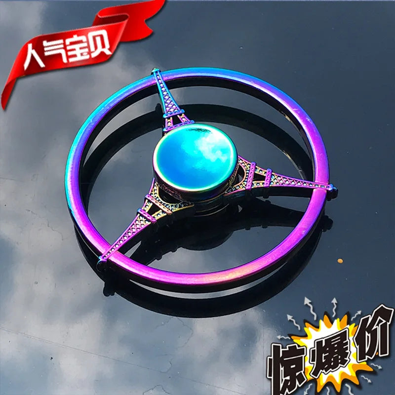 28 Styles Fidget Decompression Toy Spinner Finger Spinner Metal Rainbow Color Alloy Metal Anti-Anxiety Toy for Kids Adults Gifts