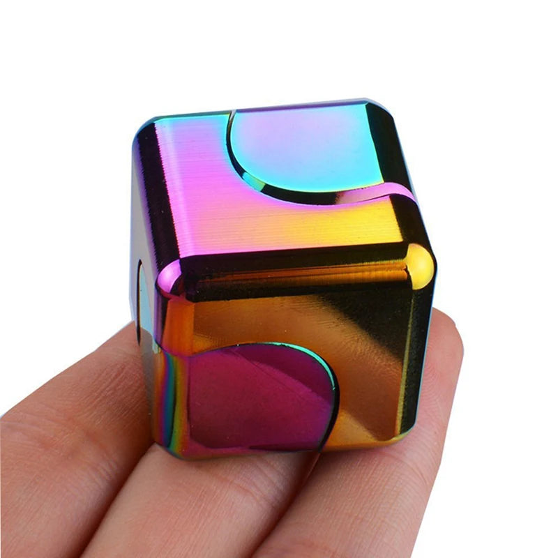 Square Magic Dice Metal Rotate Cube Fidget Spinner Gifts for Adults and Kids ADHD Anxiety Reliever Cool EDC Gadgets